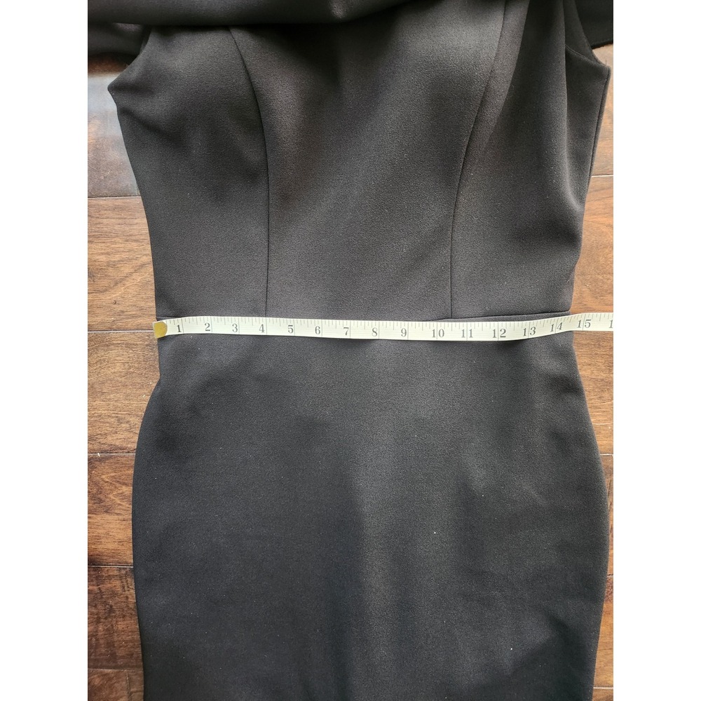 Betsy & Adam Gown Women 12 Black Excellent Off-Shoulder Ruffle Back Maxi Dress - Picture 6 of 10